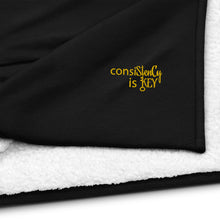 Load image into Gallery viewer, Premium Sherpa Blanket "consiStenCy is KEY (Embroidered)"