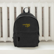 Load image into Gallery viewer, Backpack "conisStenCy is KEY (Embroidered)"