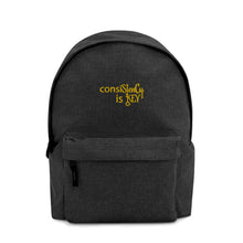 Load image into Gallery viewer, Backpack "conisStenCy is KEY (Embroidered)"