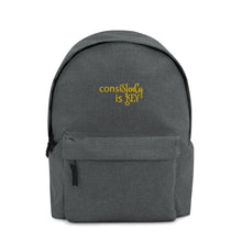 Load image into Gallery viewer, Backpack "conisStenCy is KEY (Embroidered)"