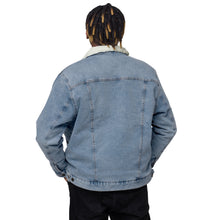 Load image into Gallery viewer, Unisex denim sherpa jacket "StenCy KEY (Embroidered)"