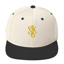 Load image into Gallery viewer, &quot;SK with single key on sides&quot; Snapback Hat
