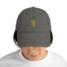 Load image into Gallery viewer, &quot;SK with single key on sides&quot; Distressed Dad Hat
