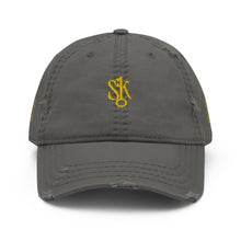 Load image into Gallery viewer, &quot;SK with single key on sides&quot; Distressed Dad Hat
