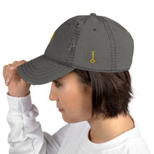 Load image into Gallery viewer, &quot;SK with single key on sides&quot; Distressed Dad Hat
