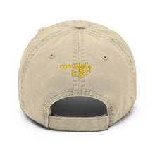 Load image into Gallery viewer, &quot;SK with single key on sides&quot; Distressed Dad Hat

