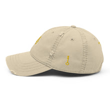 Load image into Gallery viewer, &quot;SK with single key on sides&quot; Distressed Dad Hat
