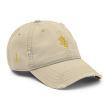 Load image into Gallery viewer, &quot;SK with single key on sides&quot; Distressed Dad Hat
