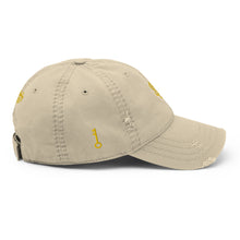 Load image into Gallery viewer, &quot;SK with single key on sides&quot; Distressed Dad Hat
