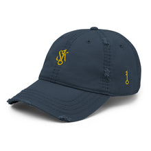 Load image into Gallery viewer, &quot;SK with single key on sides&quot; Distressed Dad Hat
