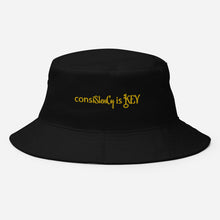 Load image into Gallery viewer, Bucket Hat &quot;consiStenCy is KEY (Embroidered)&quot; (Long ways)
