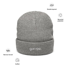 Load image into Gallery viewer, &quot;got rizz.&quot; Ribbed knit beanie
